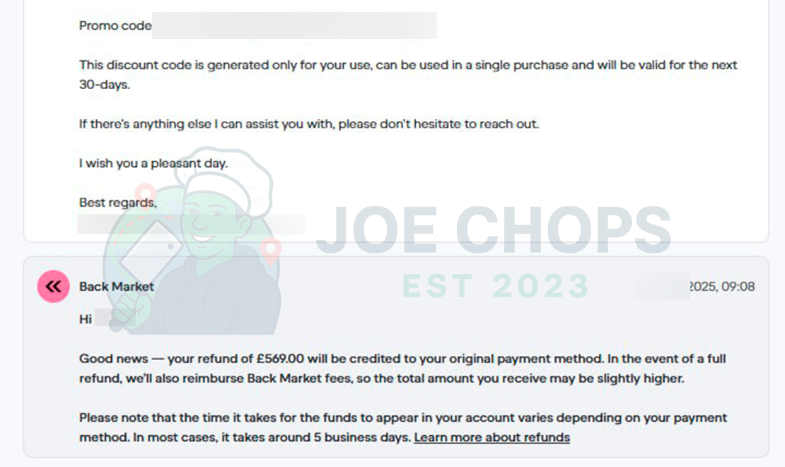 Back Market Order Success